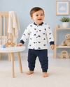 Navy Splash Baby Body Suit