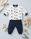 Navy Splash Baby Body Suit